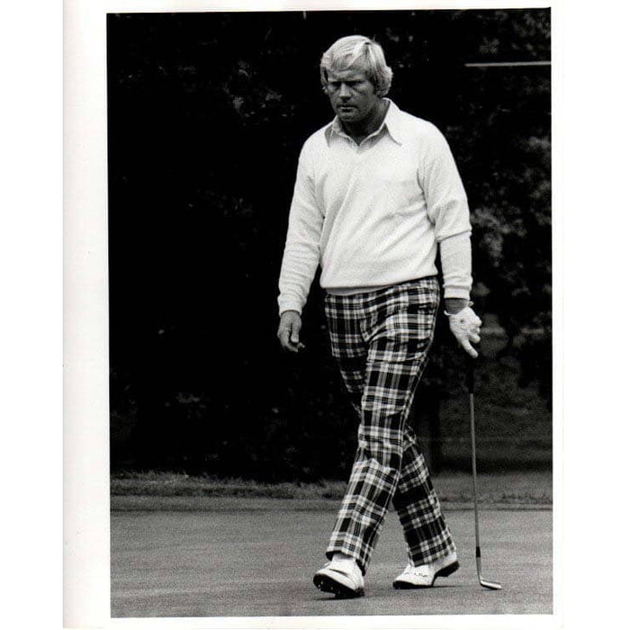 Jack Nicklaus Walking In Checkered Pants Unsigned Old Time Photo