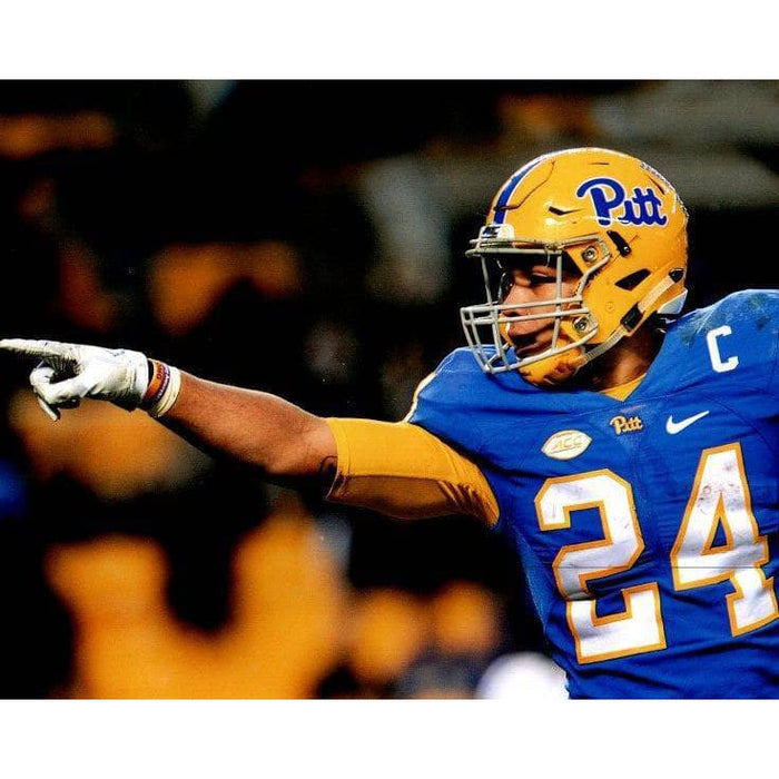 James Conner Pointing In Pitt Royal Horizontal Unsigned 8X10 Photo