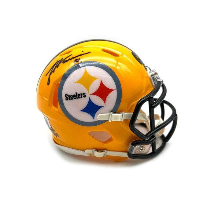 James Harrison Signed Black Steelers 75th Anniversary Speed Mini Helmet