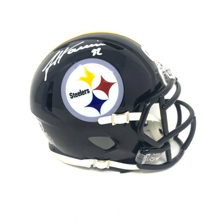 James Harrison Signed Black Steelers Mini Speed Helmet — TSEShop