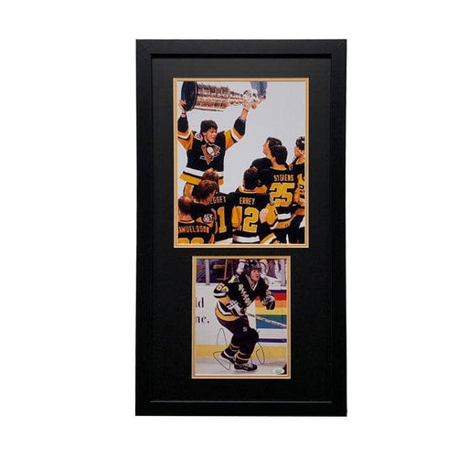 Jaromir Jagr Signed Skating in Black 8x10 Photo With Raising the Cup - Professionally Framed