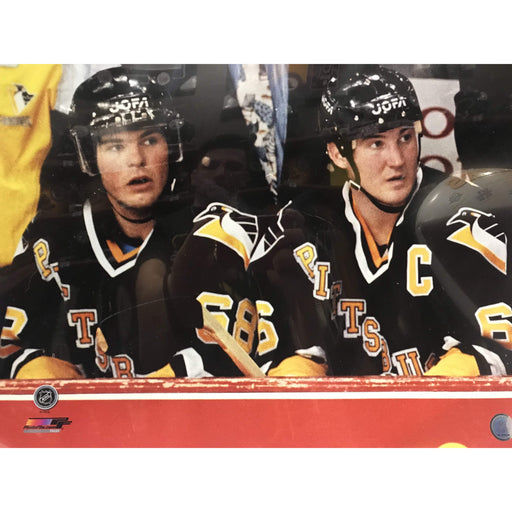 Jaromir Jagr Sitting on Bench with Mario Lemieux 16x20 Photo- UNSIGNED