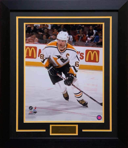 Jaromir Jagr UNSIGNED Professionally Framed Skating in White 8x10 Photo