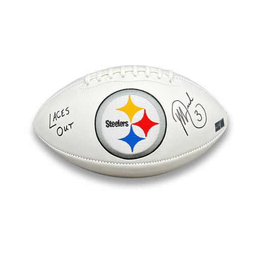 Jeff Reed Signed Pittsburgh Steelers White Logo Football with "Laces Out"