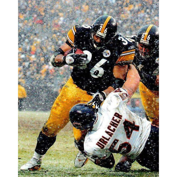 Jerome Bettis Running Over Urlacher Unsigned 8X10 Photo