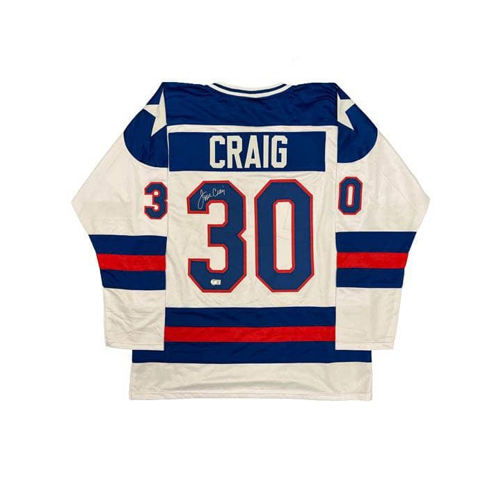 Jim Craig Signed Custom White 1980 USA Hockey Jersey