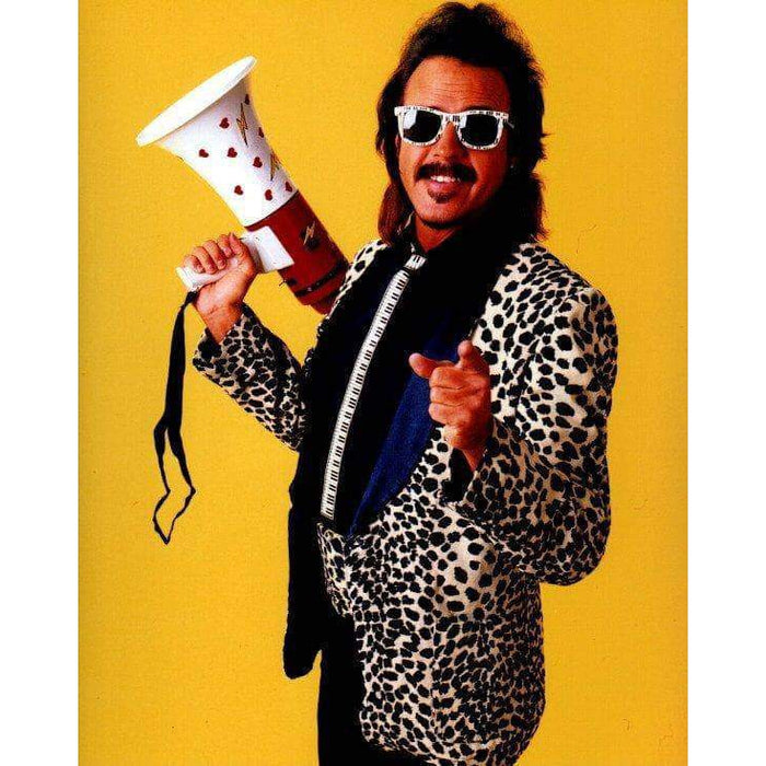 Jimmy Hart Bull Horn Yellow Background Unsigned 8X10 Photo
