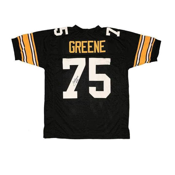 Joe Greene Autographed HOF 87 and Framed White Pittsburgh Jersey Beckett COA