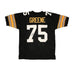 Joe Greene Autographed Black Custom Short Sleeve Jersey Inscribed "HOF 87"