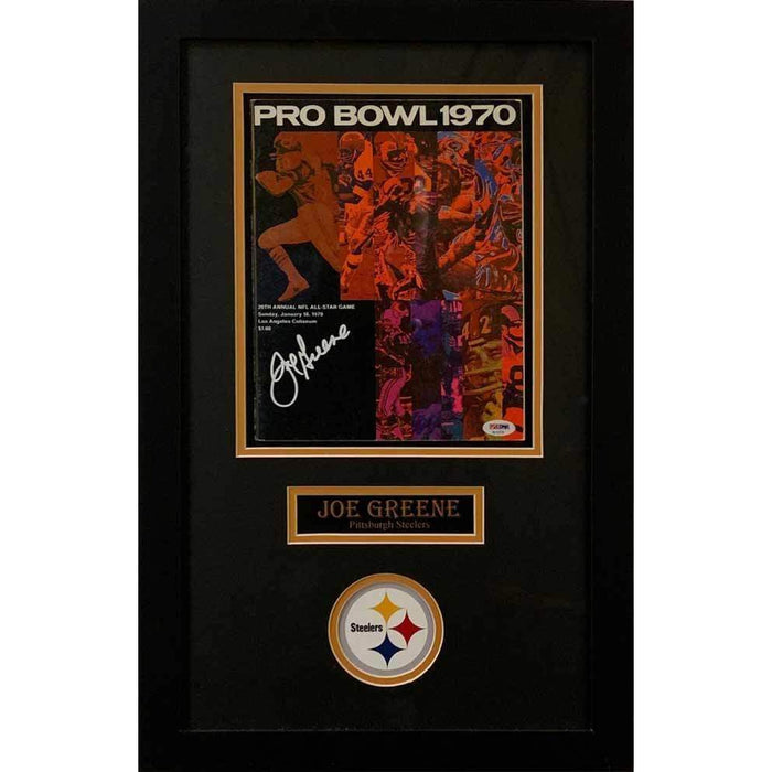 Joe Greene Signed Authentic 1970 Pro Bowl Game Program - Professionally Framed