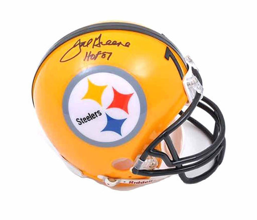 Joe Greene Signed Pittsburgh Steelers 75th Anniversary Mini Helmet With HOF 87