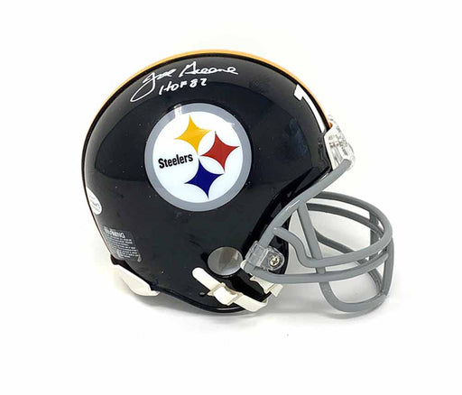 Joe Greene Signed Pittsburgh Steelers Black TB Mini Helmet With HOF 87