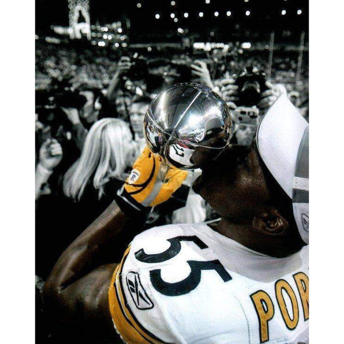 Joey Porter Sr. Kissing Trophy Spotlight Unsigned 8X10 Photo