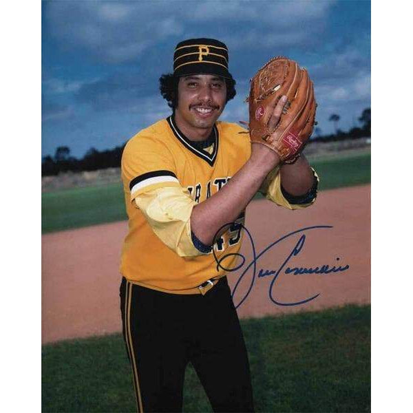 John Candelaria Signed Ball In Glove (Gold and Black Uniform) 8x10 Photo