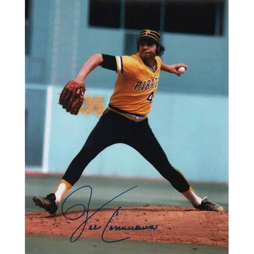 John Candelaria Signed Pitching (Gold and Black Uniform) 8x10 Photo