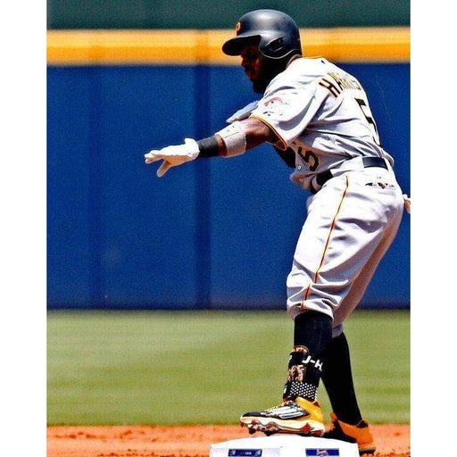 Josh Harrison On Second Base In Grey Unsigned 8X10 Photo