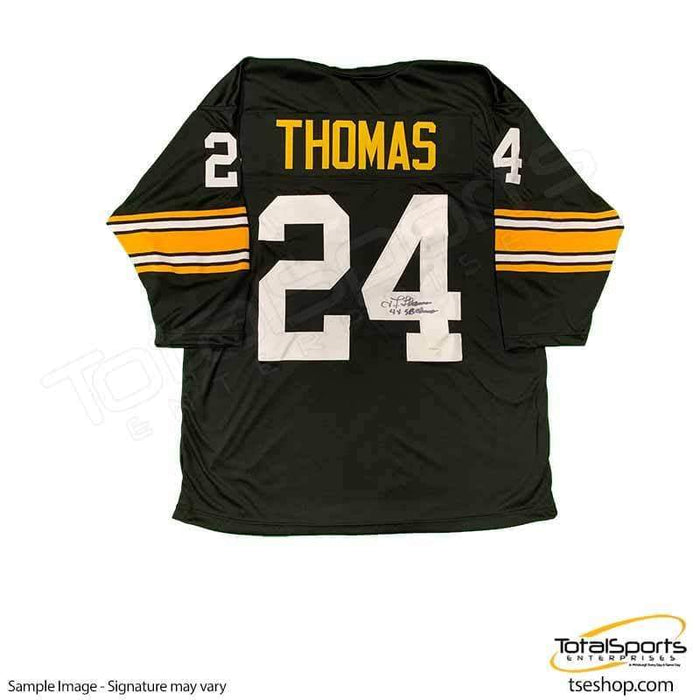 JT Thomas Autographed Black Custom 3/4 Sleeve Jersey '4X SB Champs'