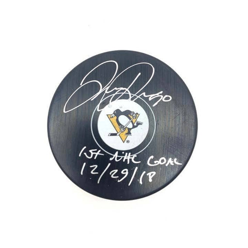 Juuso Riikola Signed Pittsburgh Penguins Official Autograph Puck with 1st NHL Goal 12/29/18