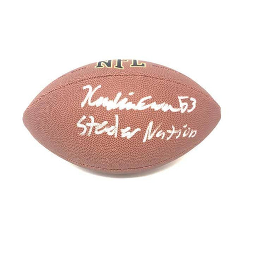 Kendrick Green Signed Wilson Replica Football with "Steeler Nation"