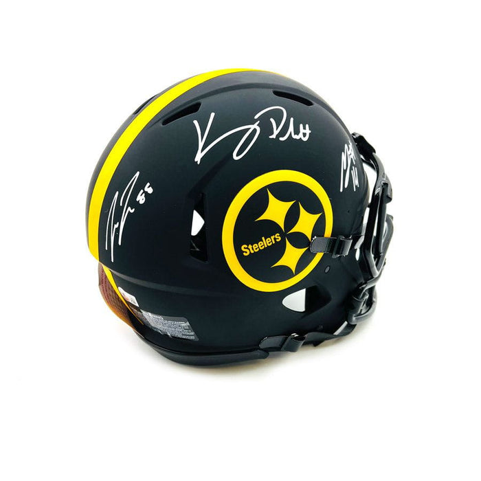 Kenny Pickett, George Pickens and Pat Freiermuth Triple Signed Pittsburgh Steelers Full Size Authentic Eclipse Helmet