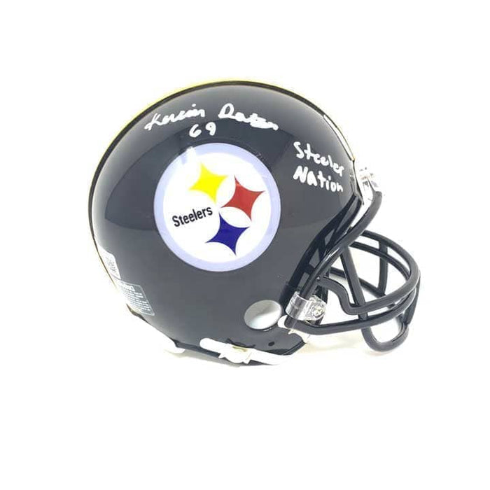 Kevin Dotson Signed Pittsburgh Steelers Black Mini Helmet with Steeler Nation