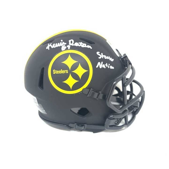 Kevin Dotson Signed Pittsburgh Steelers Eclipse Mini Helmet with Steeler Nation