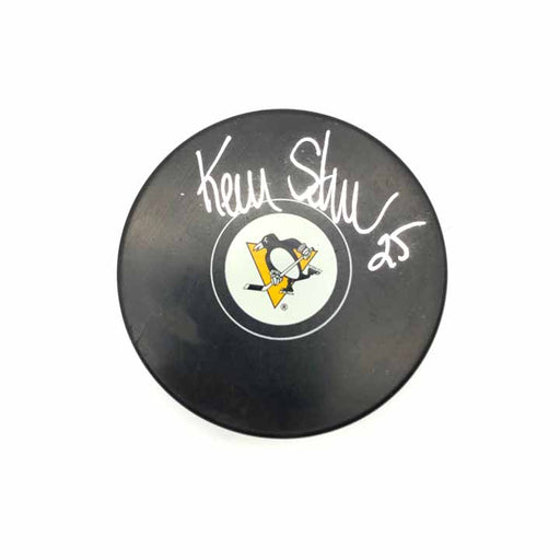 Kevin Stevens Autographed Pittsburgh Penguins Logo Puck