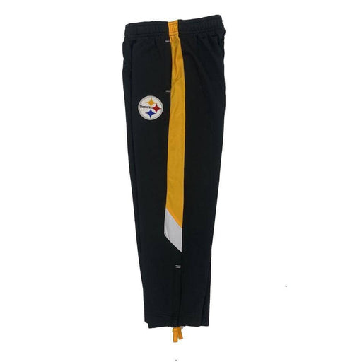 Kids Pittsburgh Steelers Black And Gold Sweatpants with Zippers Small-4