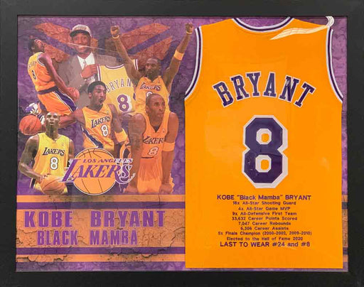 Kobe Bryant Unsigned LA Stat Custom Basketball Jersey - Professionally Framed