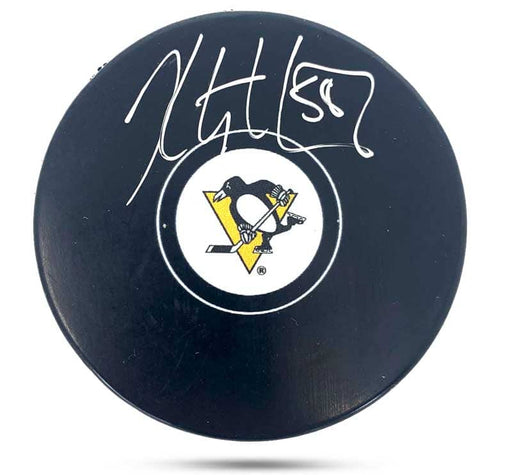 Kris Letang Signed Pittsburgh Penguins Logo Puck