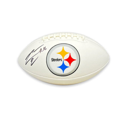 LaMarr Woodley Signed Pittsburgh Steelers White Logo Football