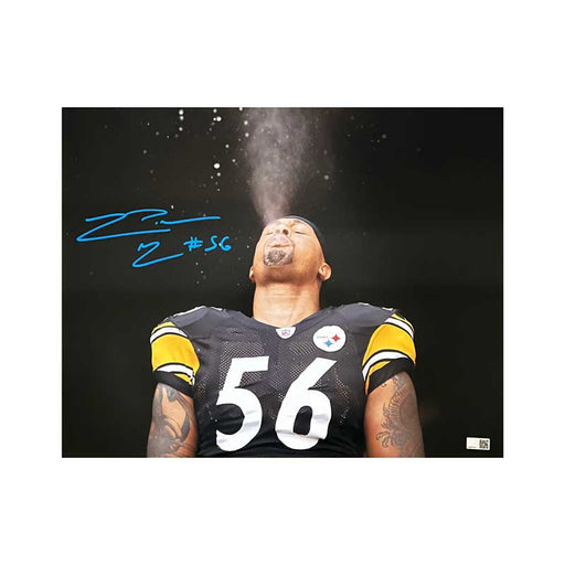 LaMarr Woodley Signed Water Spray 16x20 Photo (Blue Ink)