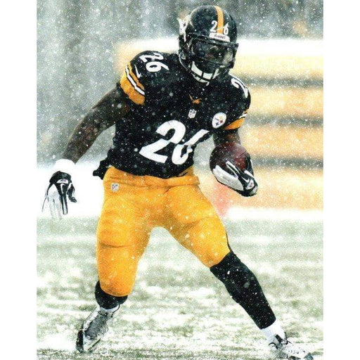 Le'Veon Bell Juke In Snow In Black W/ Ball Unsigned 16x20 Photo