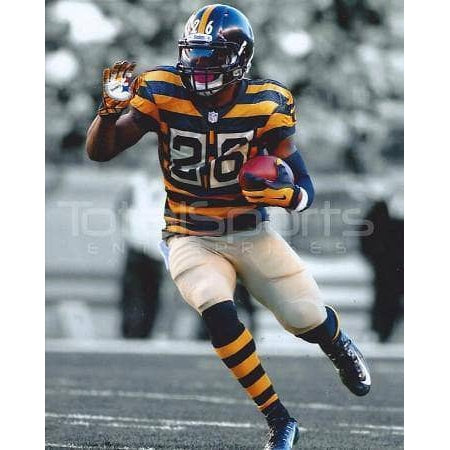 Le'Veon Bell Running In Bumblebee Spotlight Unsigned 16x20 Photo