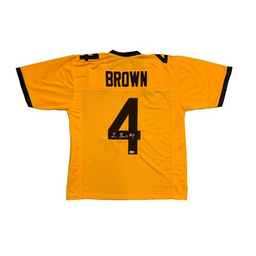 Leddie Brown Autographed Custom Gold College Jersey