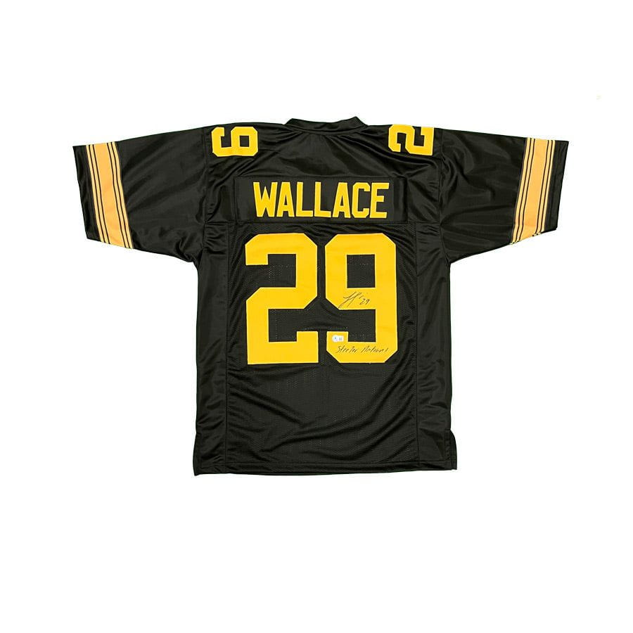 TSEShop Levi Wallace Signed Custom Alternate Jersey with Steeler Nation