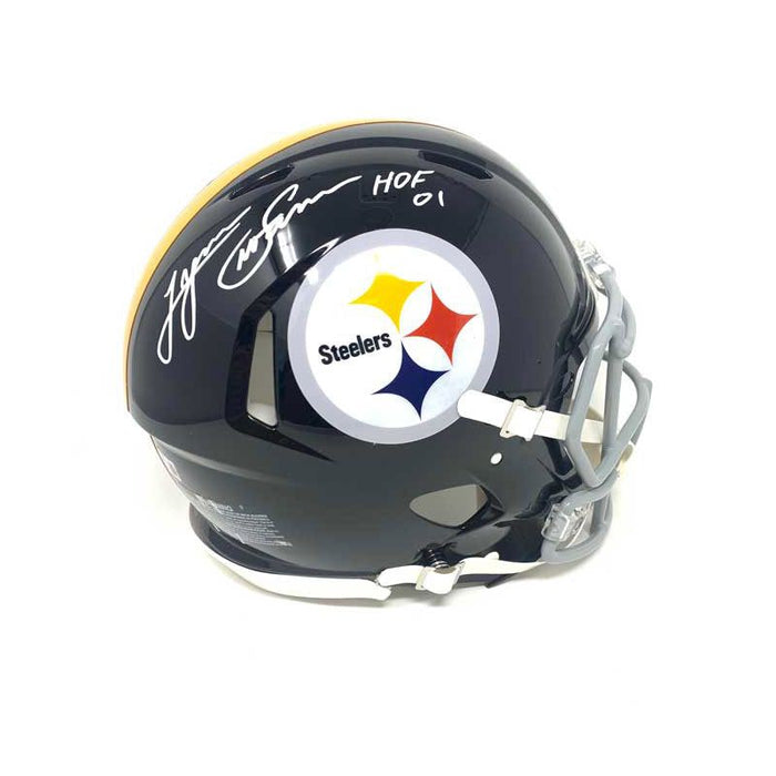 Lynn Swann Autographed Pittsburgh Steelers Black Authentic TB Helmet with HOF 01