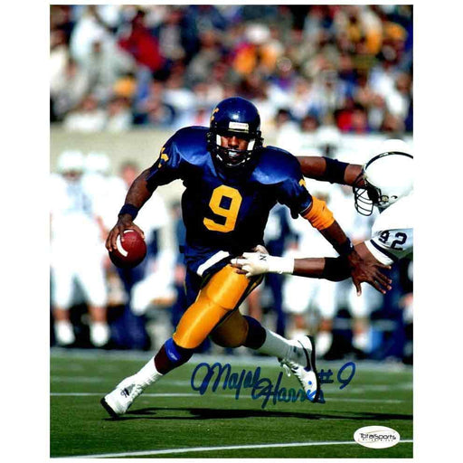 Major Harris Signed Running in Blue 8x10 Photo