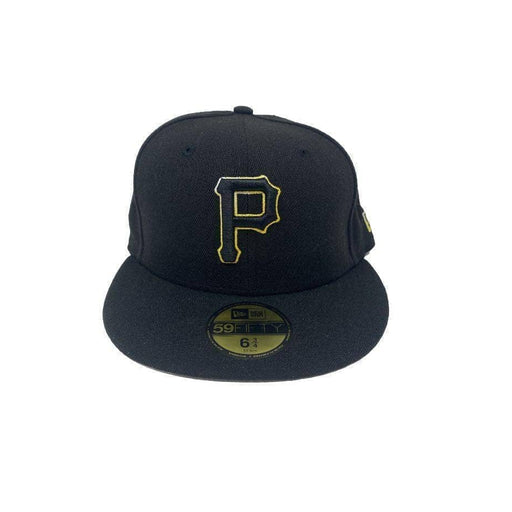 Mens Pittsburgh Pirates Blackout New Era Fitted Hat 59FIFTY 6-3/4