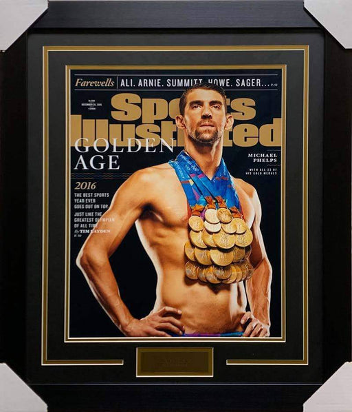 Michael Phelps Gold Medals 16x20 Photo - Professionally Framed