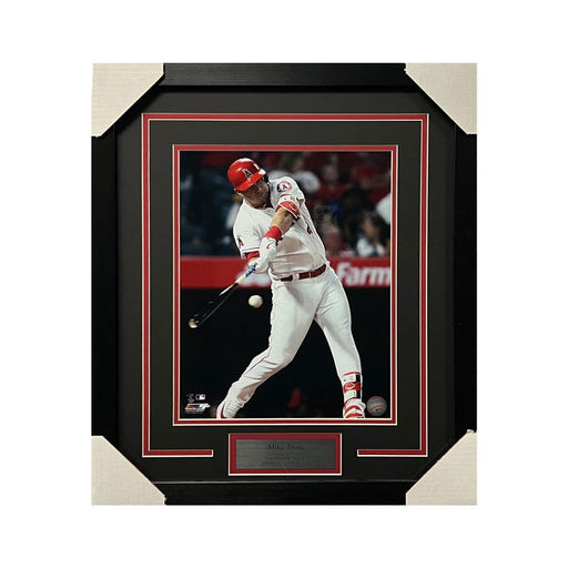 Mike Trout Batting in White 11x14 Photo - Professionally Framed