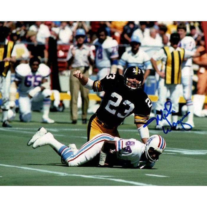 Mike Wagner Signed Tackling Oilers 8X10 Photo