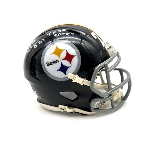 Jack Ham, Andy Russell & Jack Lambert Signed Steelers Speed Mini Helmet  With Multiple Inscriptions (Beckett)