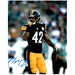 Signed STEELERS Photos Morgan Burnett Signed Grabbing Face Mask 16x20 Photo