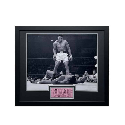 Muhammad Ali Over Liston 16x20 Photo with Replica Ticket - Professionally Framed