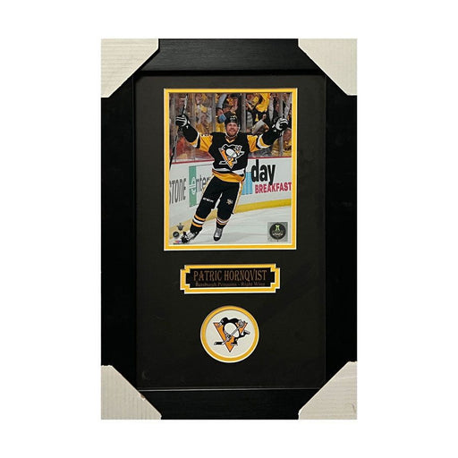 Patric Hornqvist Raising Arms In Black & Gold Jers. 8X10 Unsigned - Professionally Framed