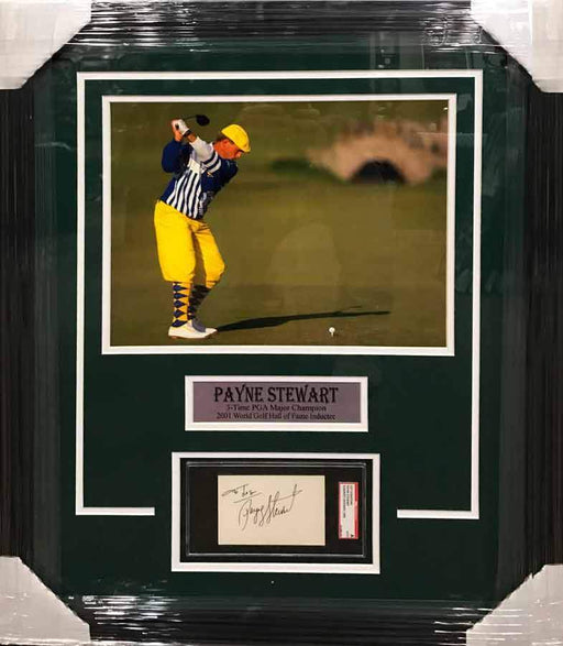 Payne Stewart Cut Out Signature with Yellow and Blue 11x17 Photo - Professionally Framed