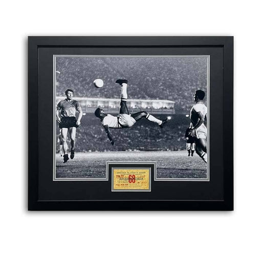 Pele Bicycle Kick 16x20 Photo with Replica Ticket - Professionally Framed
