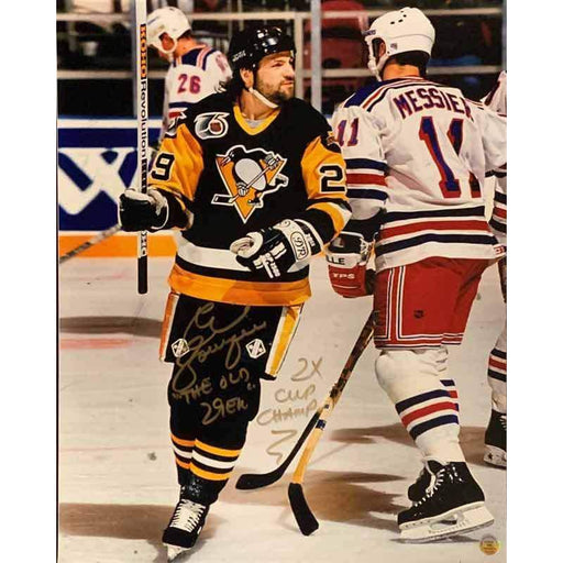 Phil Bourque Signed Stick Up In Black 16X20 Photo With "The Old 29Er" And "2X Sc Champs"