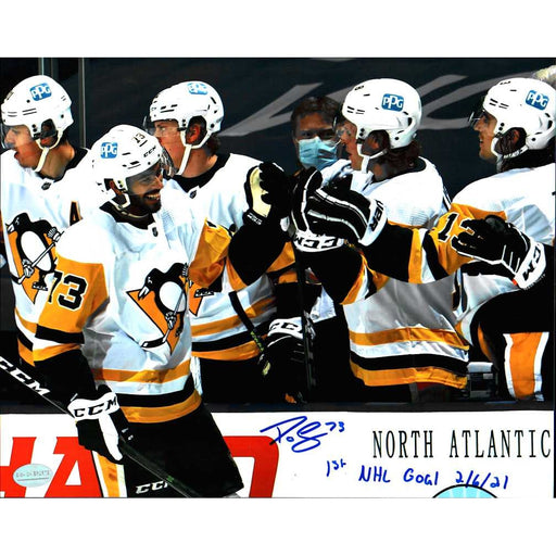 Pierre-Olivier Joseph Signed Fist Bump from Bench 8x10 Photo with 1st Goal 2/6/21